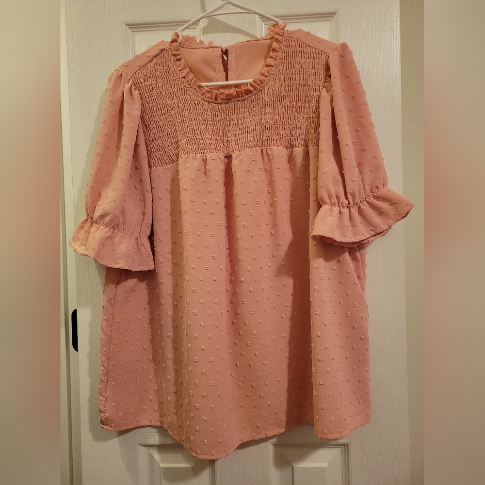 SHEIN Pink Textured Blouse